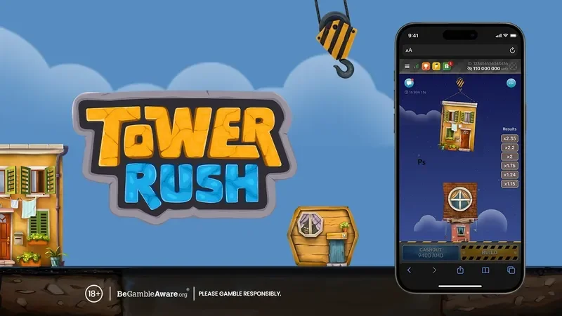 Tower Rush crash game by Galaxsys — build a tower for higher multipliers