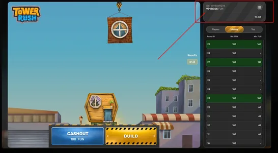 Tower Rush turbo game screen